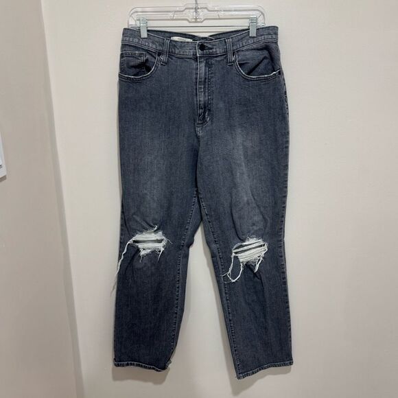 Candiani Denim‎ Milan black distressed straight jeans 14 32R - Picture 1 of 5